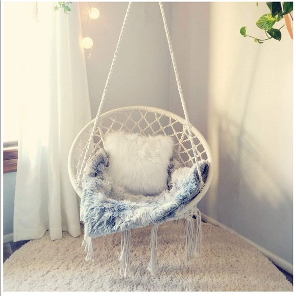 Macramé hanging chair woven boho indoor ou… - Picture 6 of 8